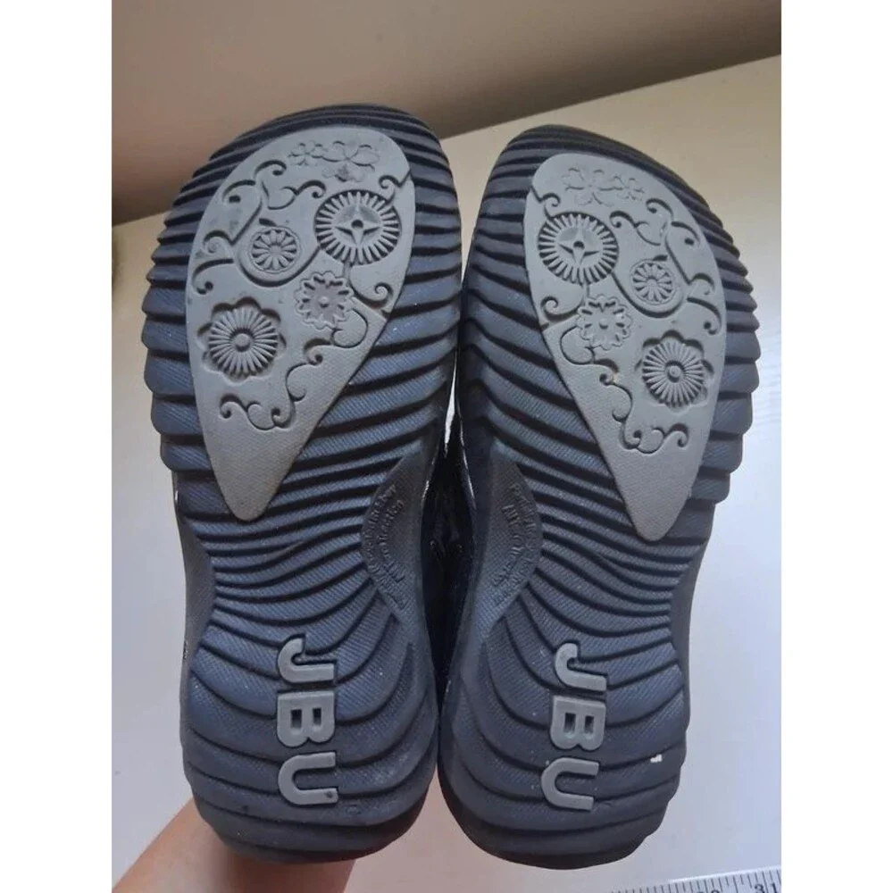 JBU Jambu Blakely slip on shoes dark gray floral embossed fur lined Size 6.5